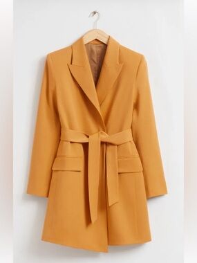 & OTHER STORIES Tailored Tie-Waist Blazer wool blend Dress